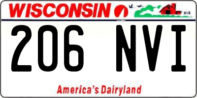 WI license plate 206NVI