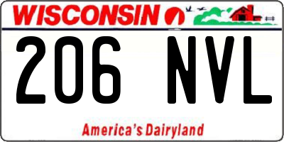 WI license plate 206NVL