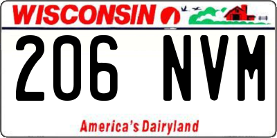 WI license plate 206NVM