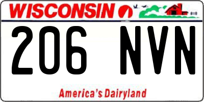 WI license plate 206NVN