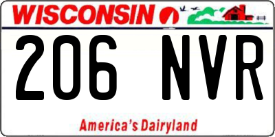 WI license plate 206NVR
