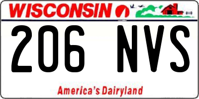 WI license plate 206NVS
