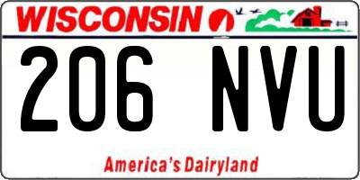 WI license plate 206NVU