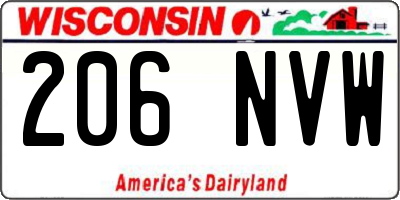 WI license plate 206NVW
