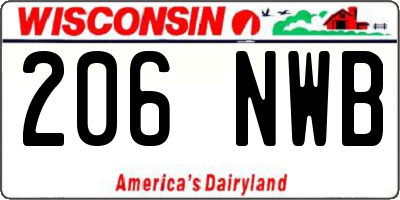 WI license plate 206NWB