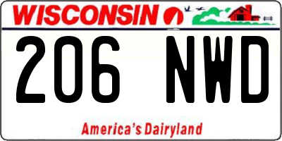 WI license plate 206NWD