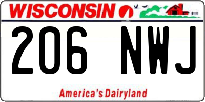 WI license plate 206NWJ
