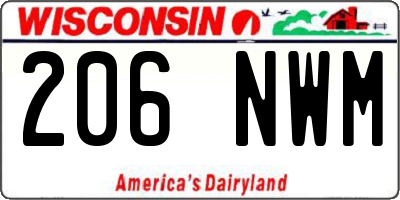 WI license plate 206NWM