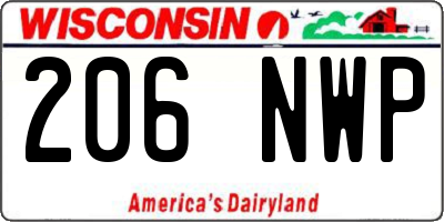 WI license plate 206NWP