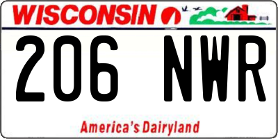 WI license plate 206NWR