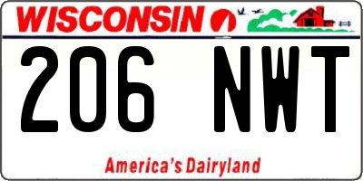 WI license plate 206NWT