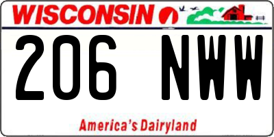 WI license plate 206NWW