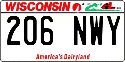 WI license plate 206NWY