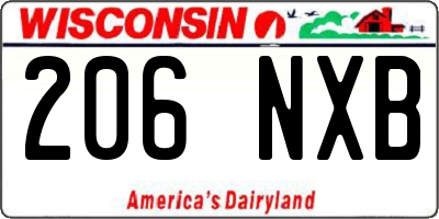 WI license plate 206NXB
