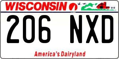 WI license plate 206NXD
