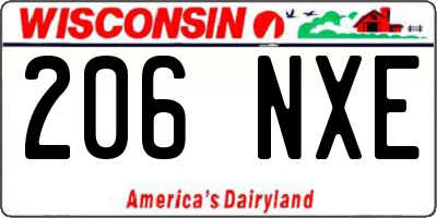 WI license plate 206NXE