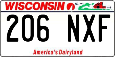 WI license plate 206NXF