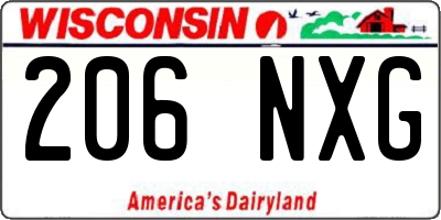 WI license plate 206NXG