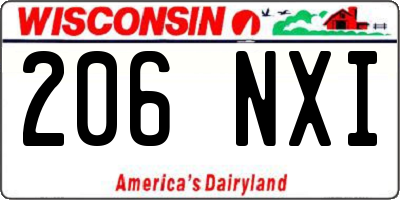 WI license plate 206NXI