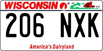 WI license plate 206NXK
