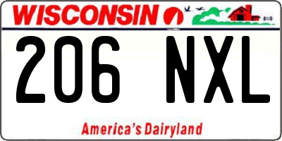 WI license plate 206NXL