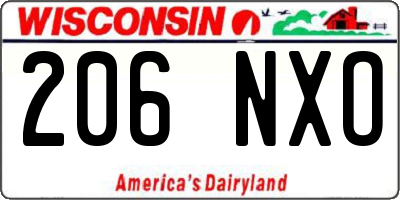 WI license plate 206NXO
