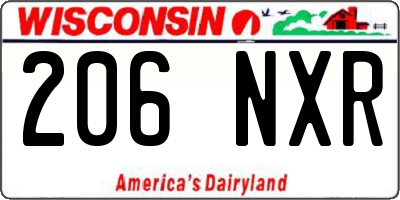 WI license plate 206NXR