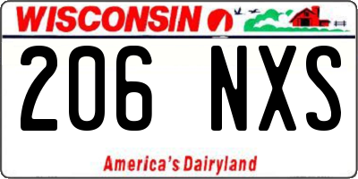 WI license plate 206NXS