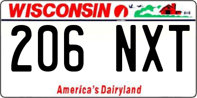 WI license plate 206NXT