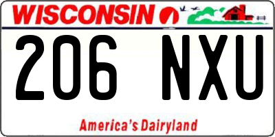 WI license plate 206NXU