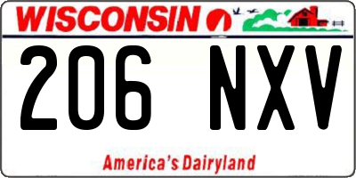 WI license plate 206NXV
