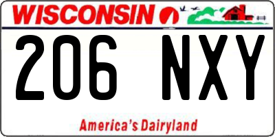 WI license plate 206NXY