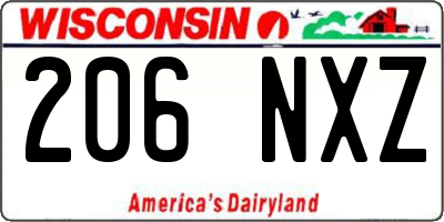 WI license plate 206NXZ