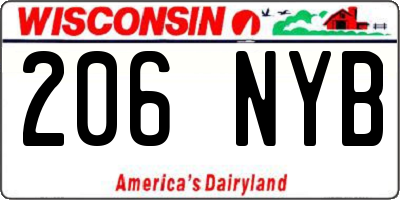 WI license plate 206NYB
