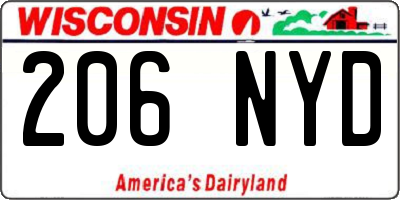WI license plate 206NYD