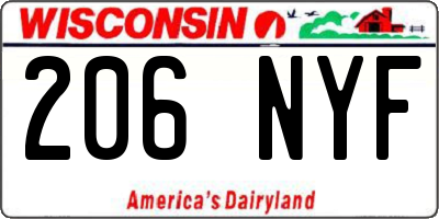 WI license plate 206NYF
