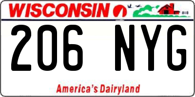 WI license plate 206NYG