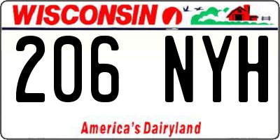 WI license plate 206NYH