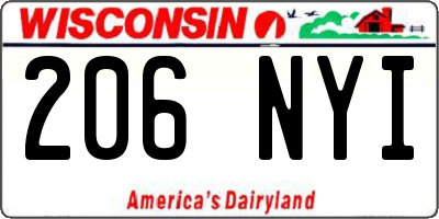 WI license plate 206NYI