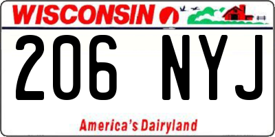 WI license plate 206NYJ
