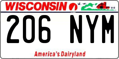 WI license plate 206NYM