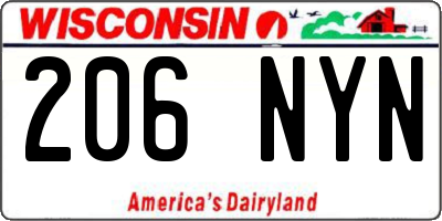 WI license plate 206NYN
