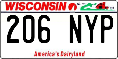 WI license plate 206NYP