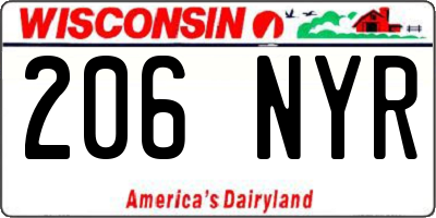 WI license plate 206NYR