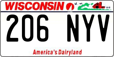 WI license plate 206NYV
