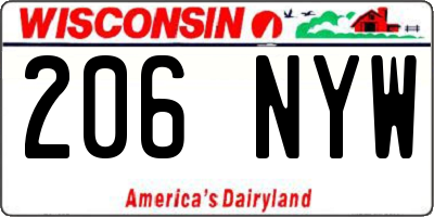 WI license plate 206NYW