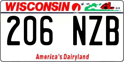 WI license plate 206NZB