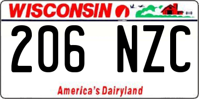 WI license plate 206NZC