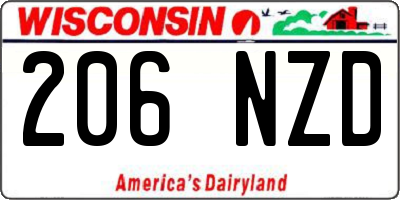 WI license plate 206NZD