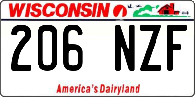 WI license plate 206NZF